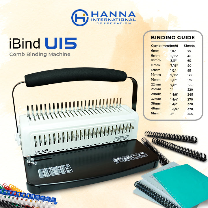 iBIND U15 COMB BINDING MACHINE – Hanna International Corporation